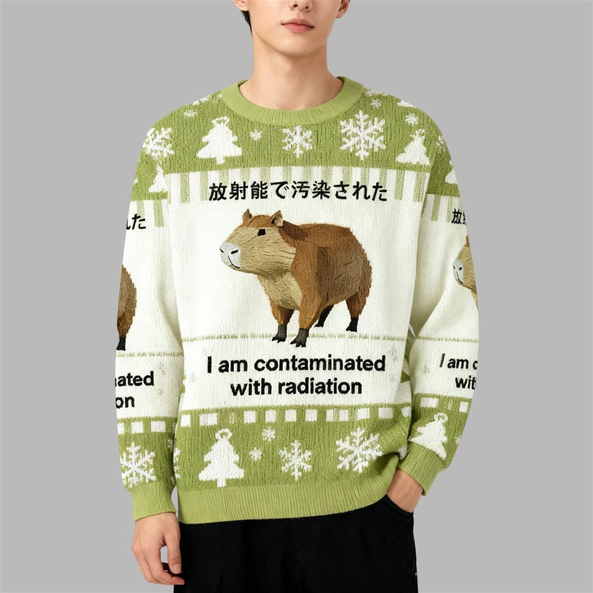2026 Christmas Capybara Contaminated With Radiation Ugly Sweater - Moonbestprint