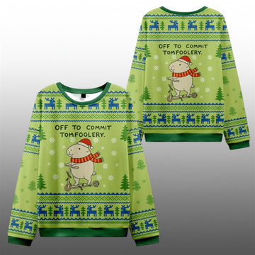 2026 Christmas Capybara Is Ready To Do Something Bad Ugly Sweater - Moonbestprint