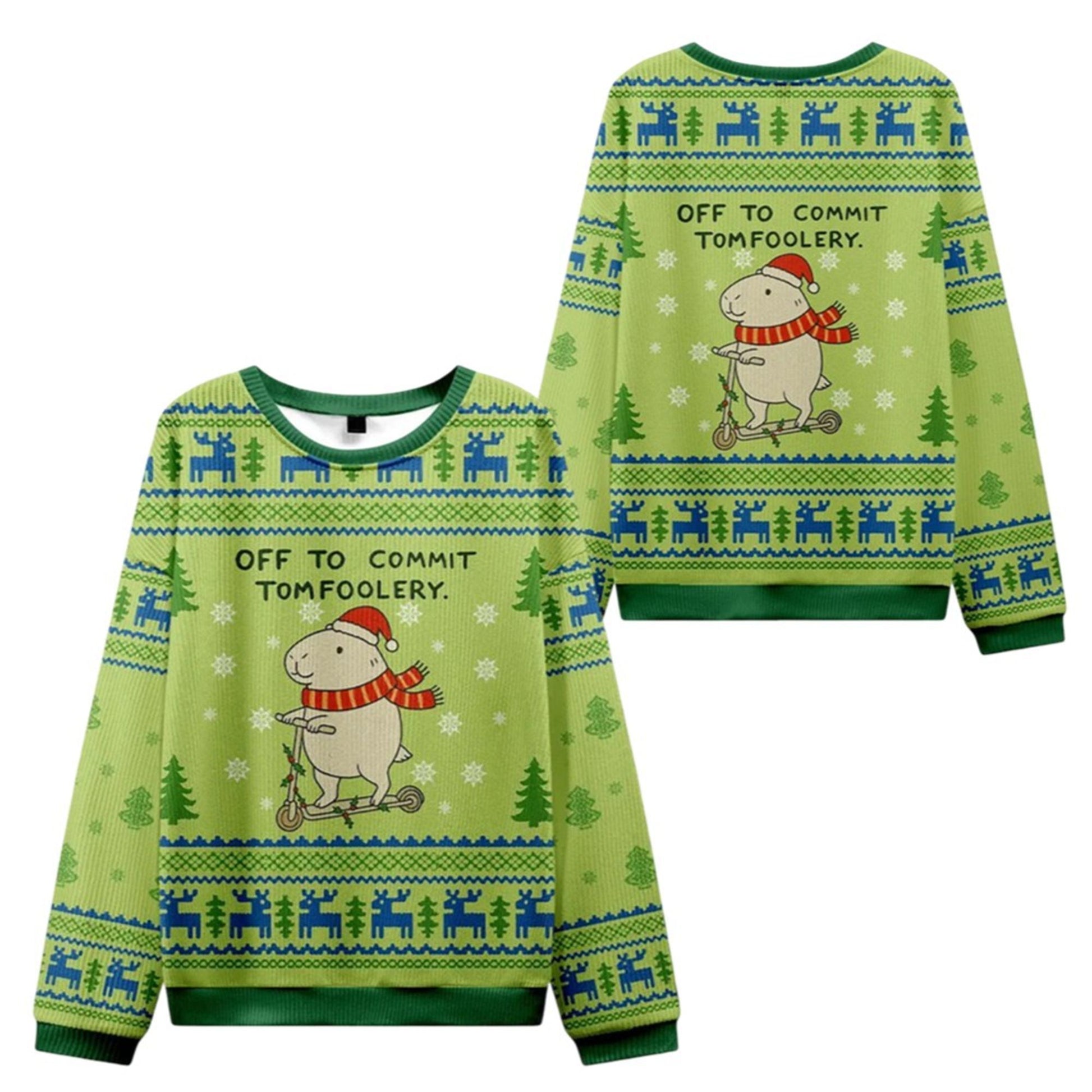 2026 Christmas Capybara Is Ready To Do Something Bad Ugly Sweater - Moonbestprint