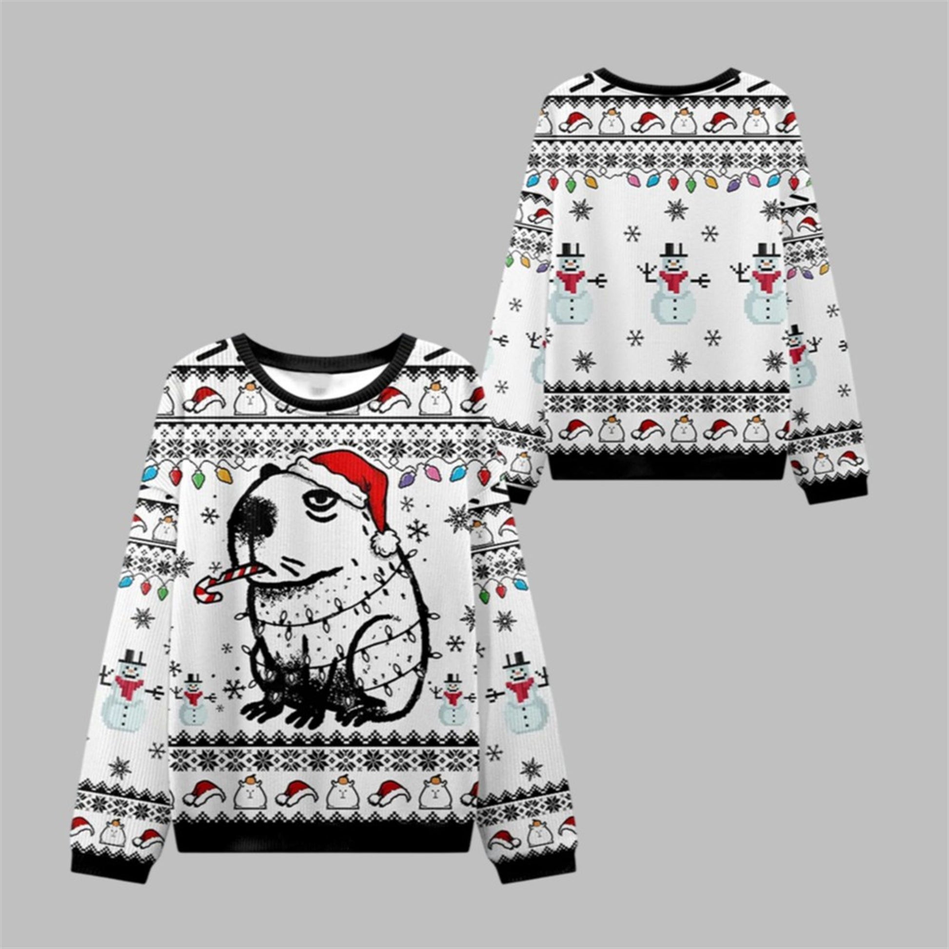 2026 Christmas Capybara Smoking Ugly Sweater - Moonbestprint