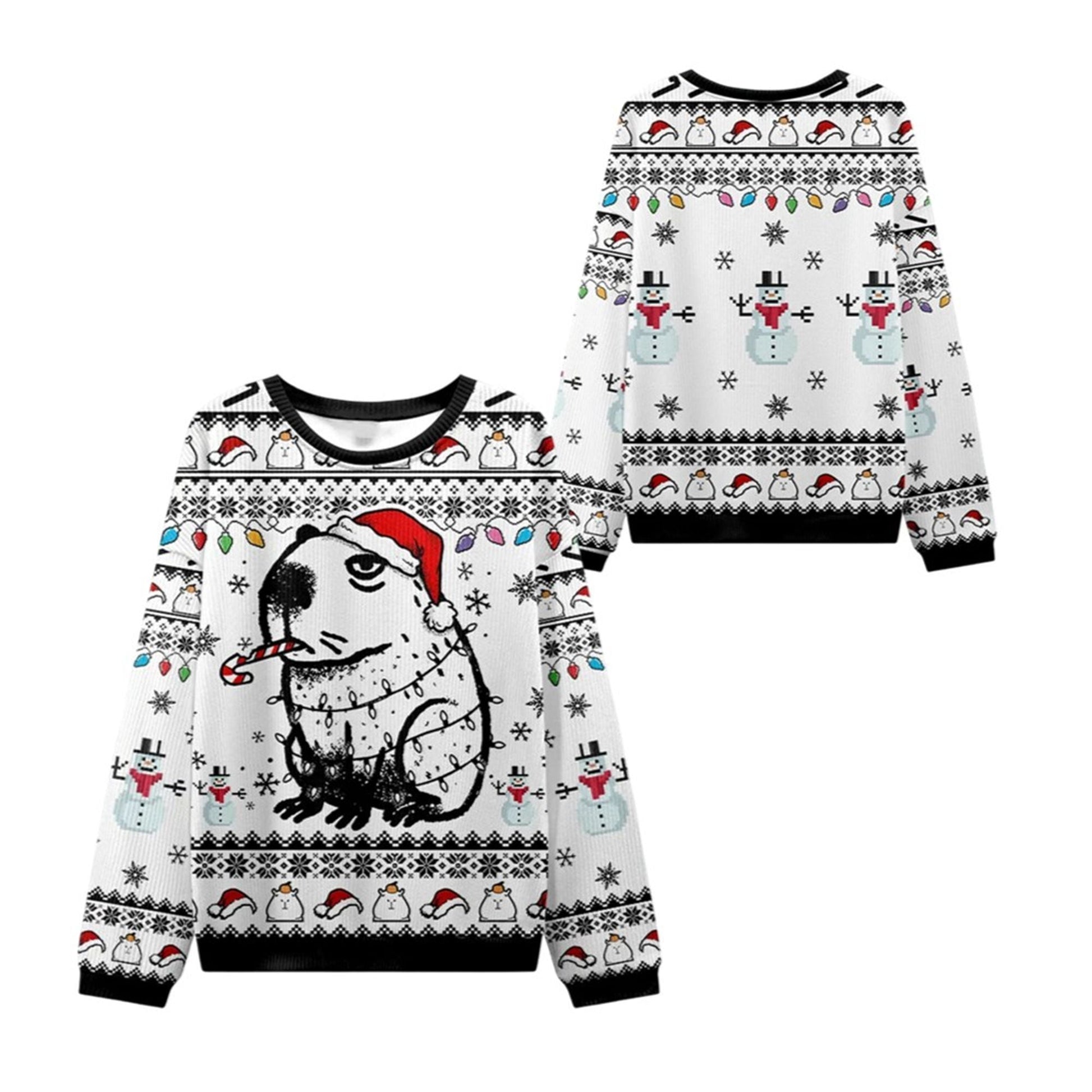 2026 Christmas Capybara Smoking Ugly Sweater - Moonbestprint
