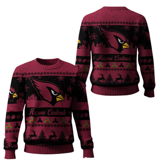2026 Christmas Cardinals Festive Reindeer Tree Ugly Sweater - Moonbestprint