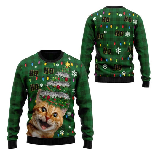 2026 Christmas Cat Christmas Tree Ugly Christmas Sweater - Moonbestprint
