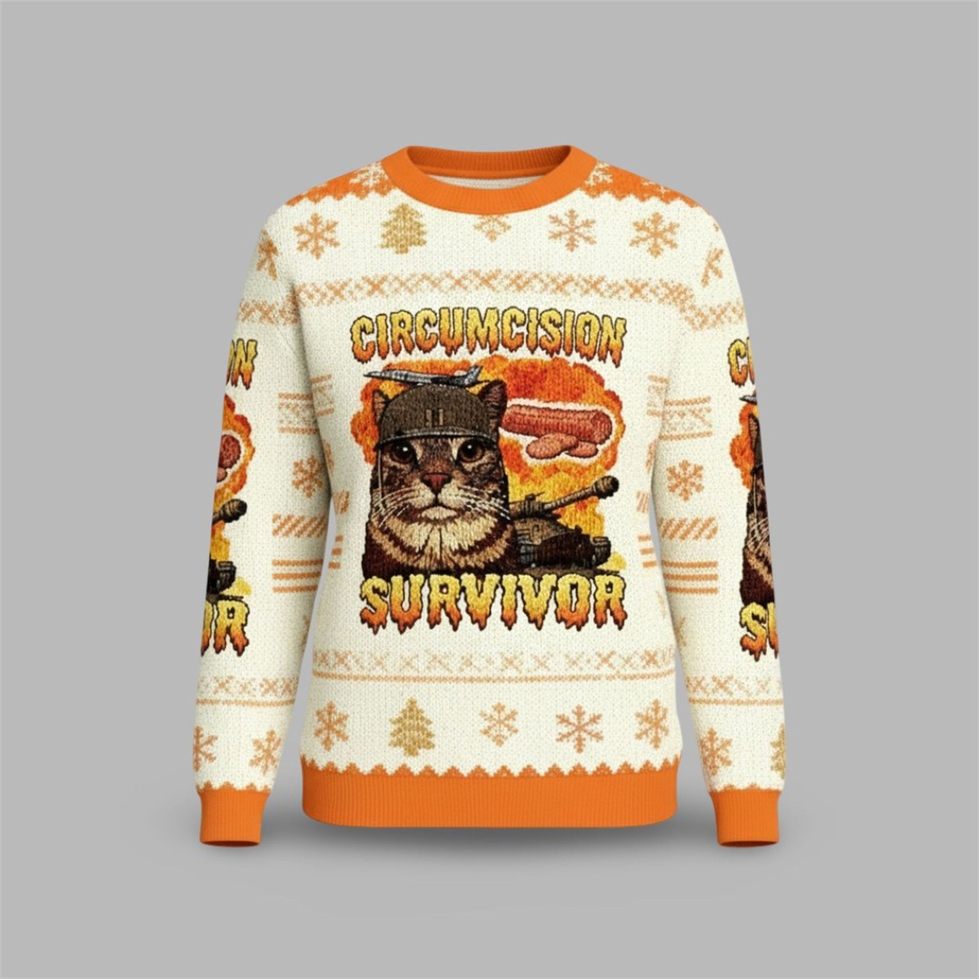 2026 Christmas Cat Circumcision Survivor Ugly Sweater - Moonbestprint