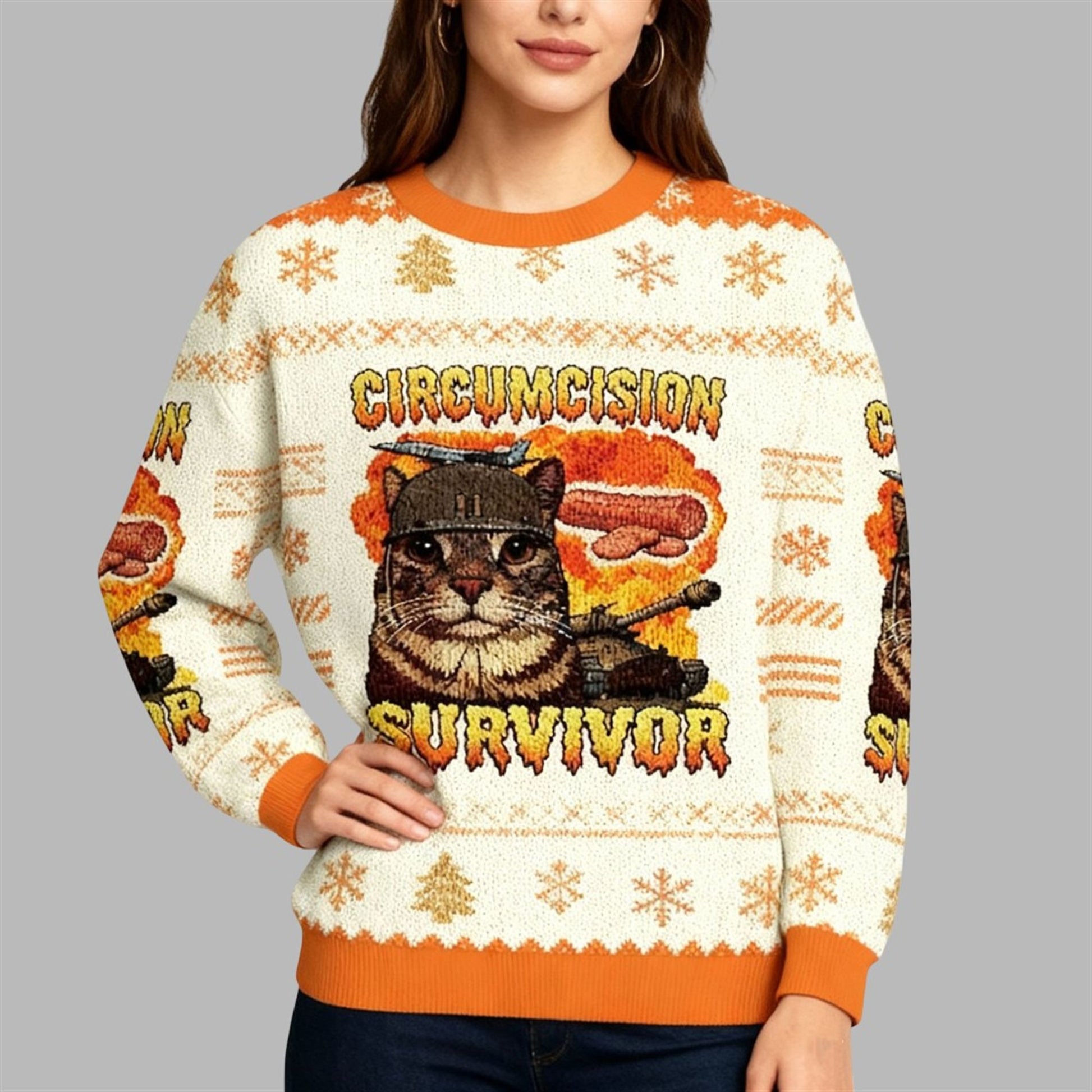 2026 Christmas Cat Circumcision Survivor Ugly Sweater - Moonbestprint