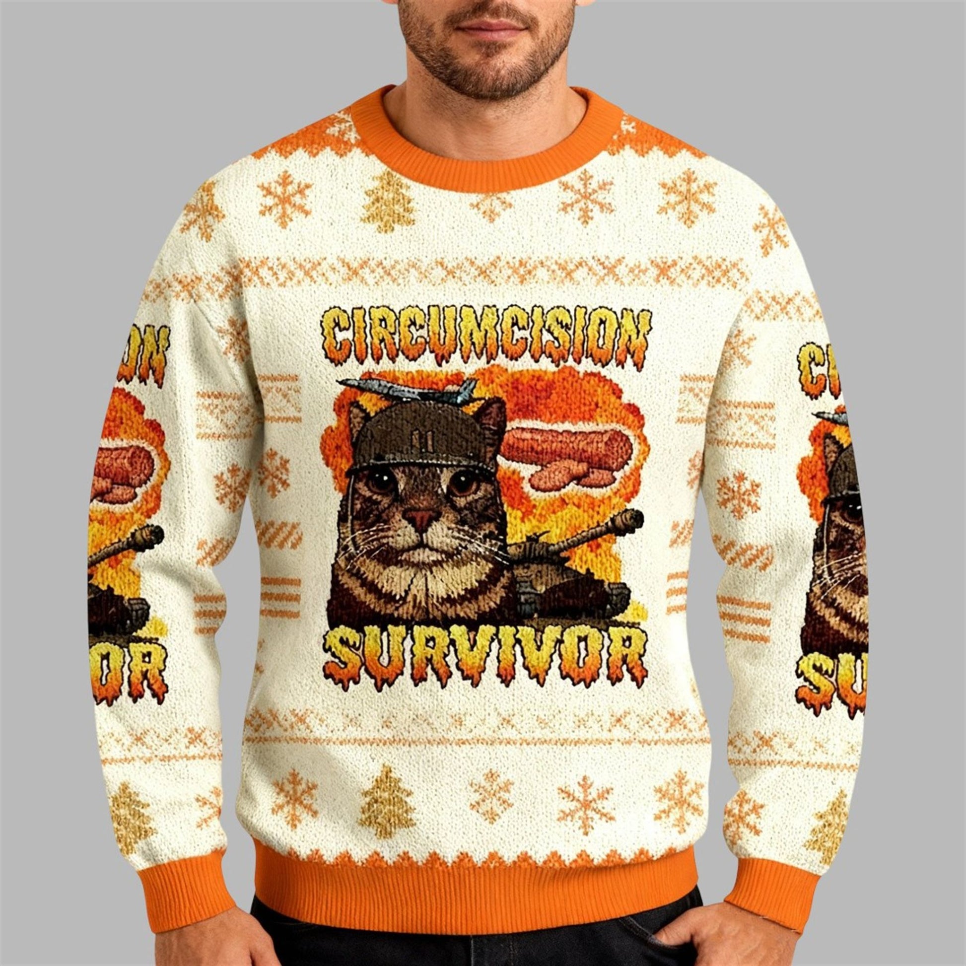 2026 Christmas Cat Circumcision Survivor Ugly Sweater - Moonbestprint