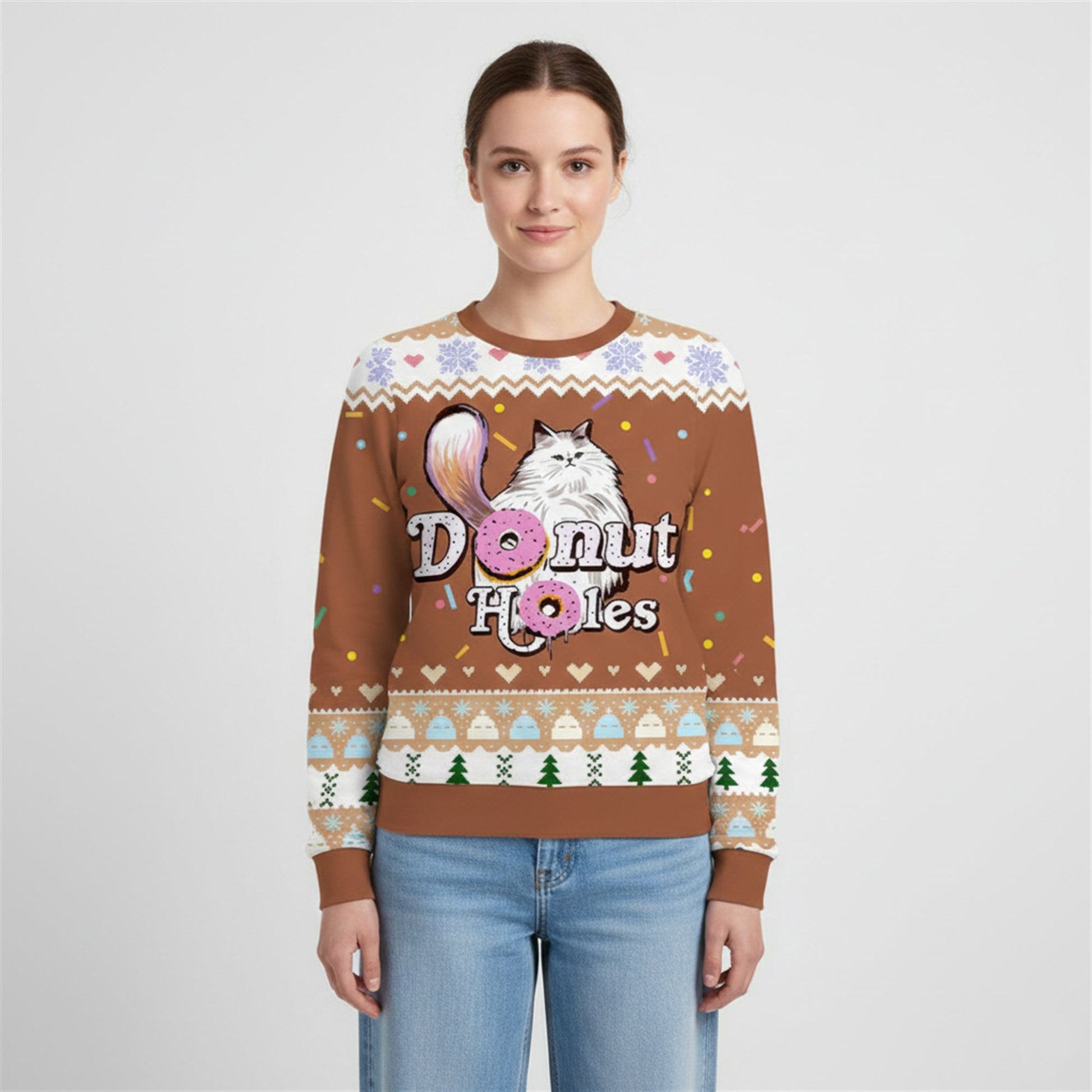 2026 Christmas Cat Donut Holes Ugly Sweater - Moonbestprint