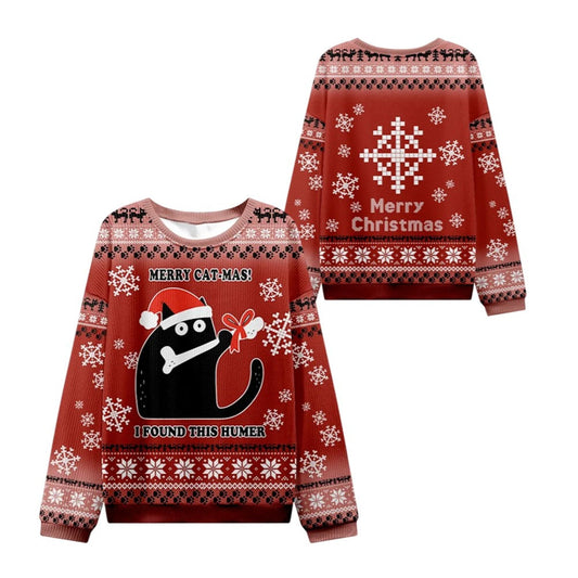 2026 Christmas Cat Found A Bone Gift Ugly Sweater - Moonbestprint