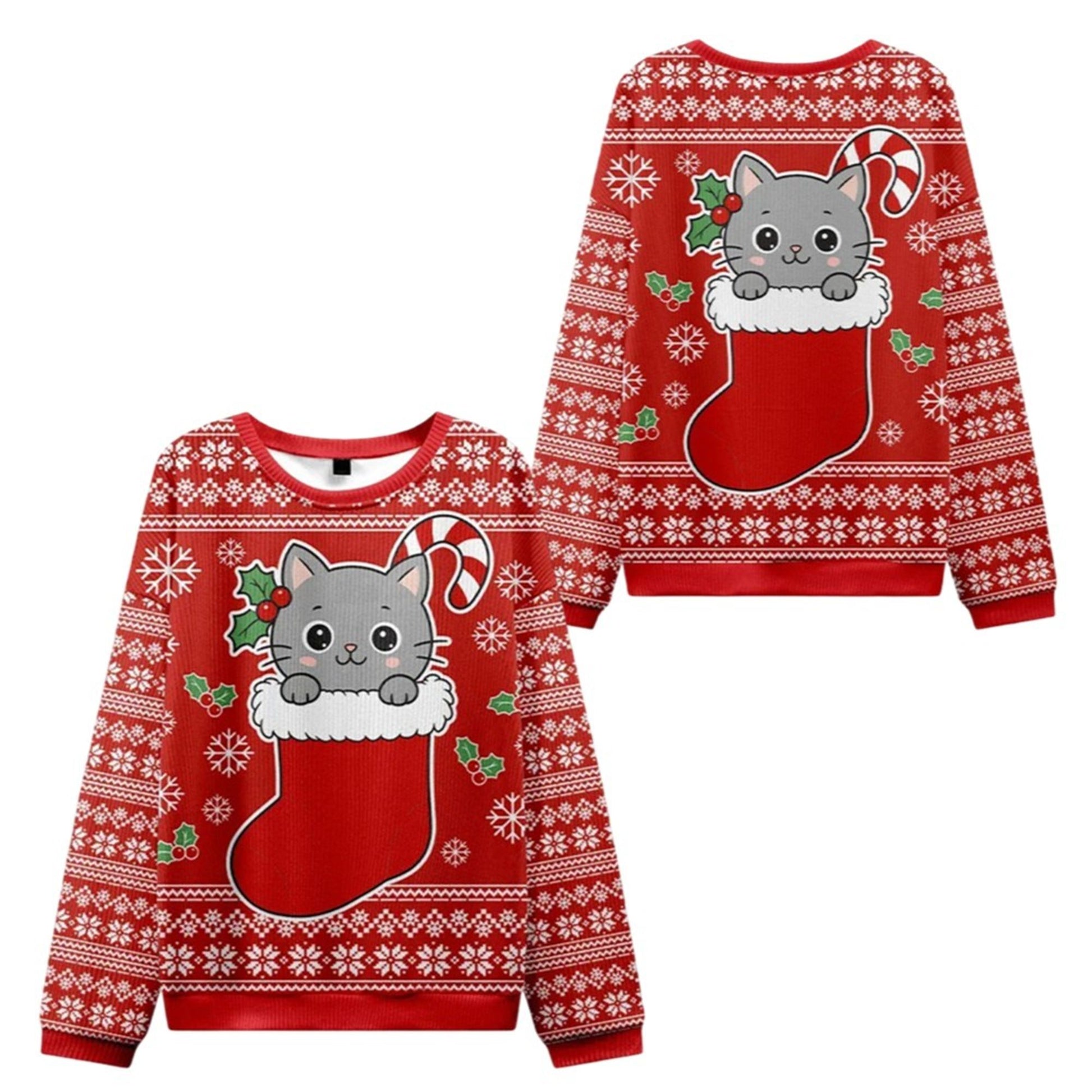 2026 Christmas Cat In The Sock Ugly Sweater - Moonbestprint