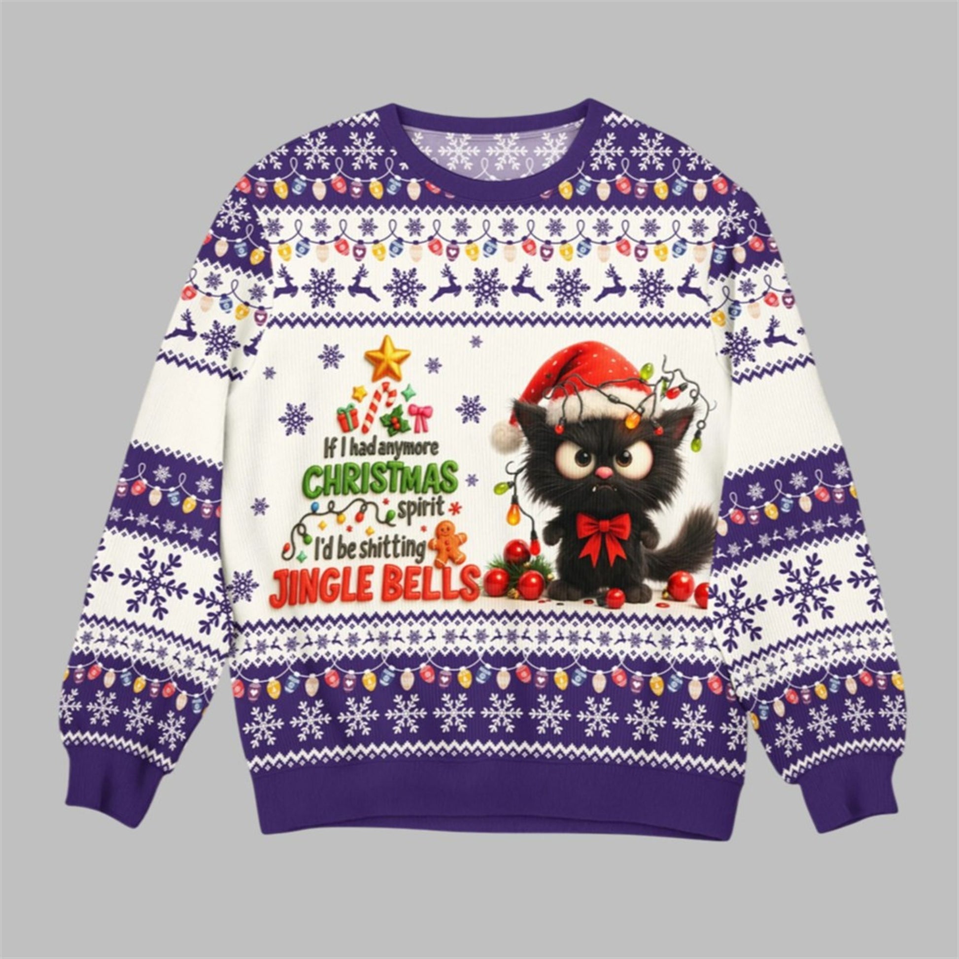 2026 Christmas Cat Jingle Bells Ugly Sweater - Moonbestprint