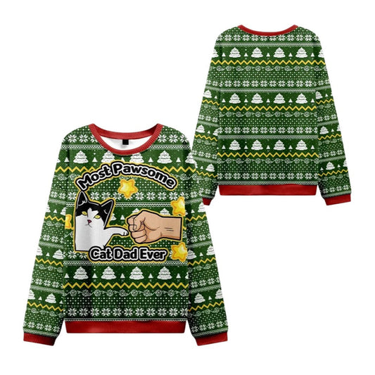 2026 Christmas Cat Mom And Dad Ugly Sweater - Moonbestprint