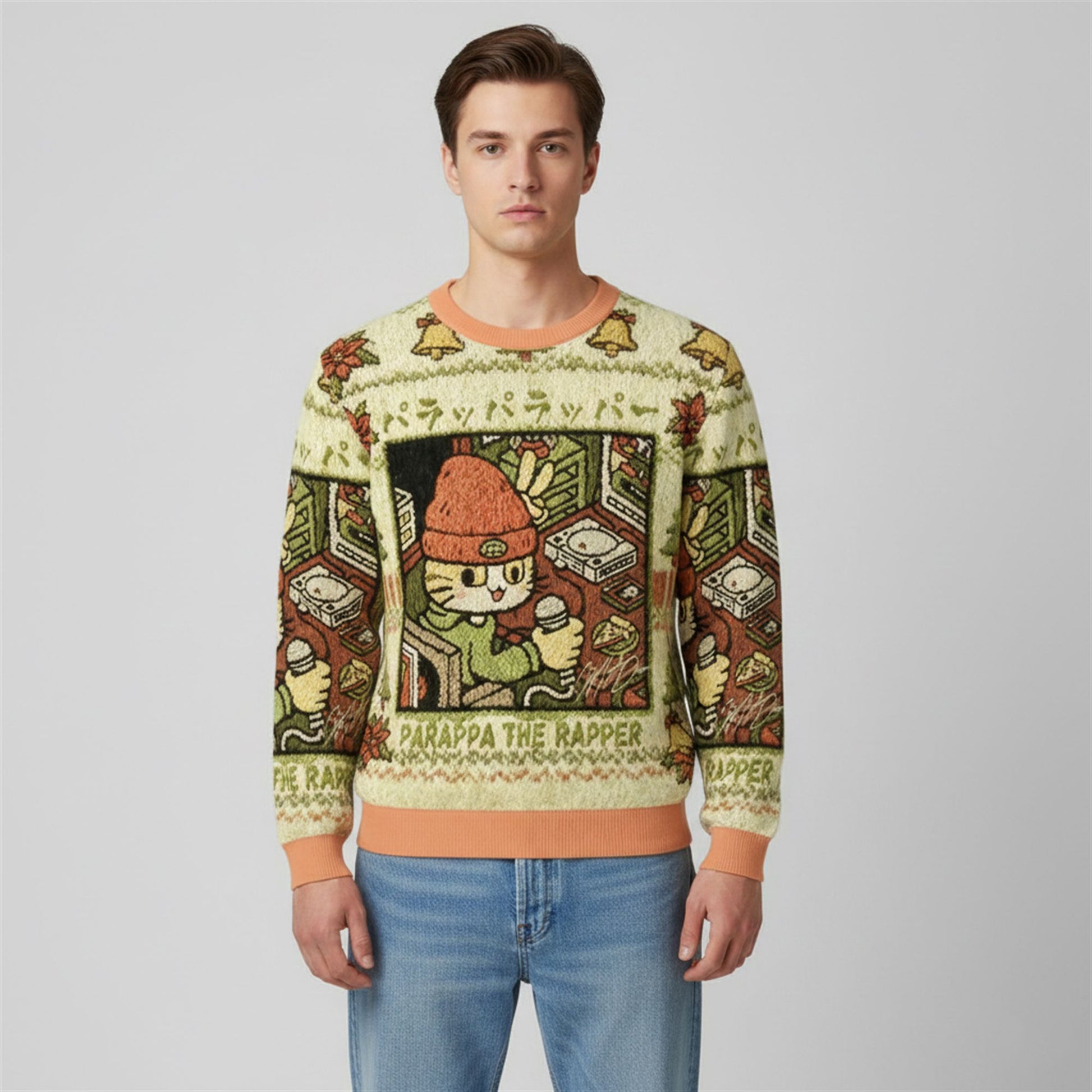 2026 Christmas Cat Parappa The Rapper Ugly Sweater - Moonbestprint