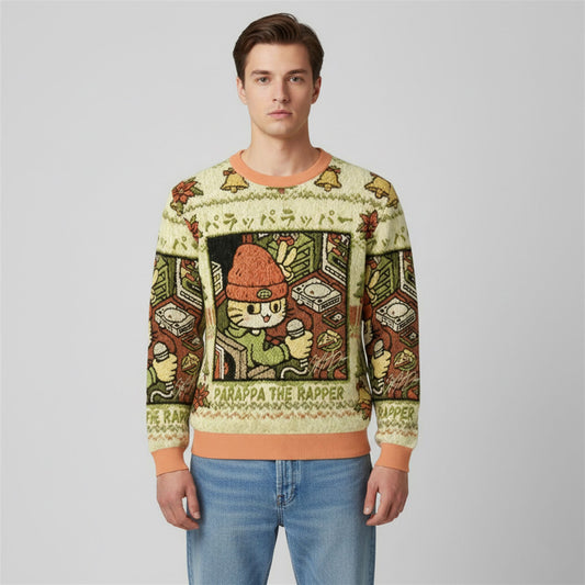 2026 Christmas Cat Parappa The Rapper Ugly Sweater - Moonbestprint