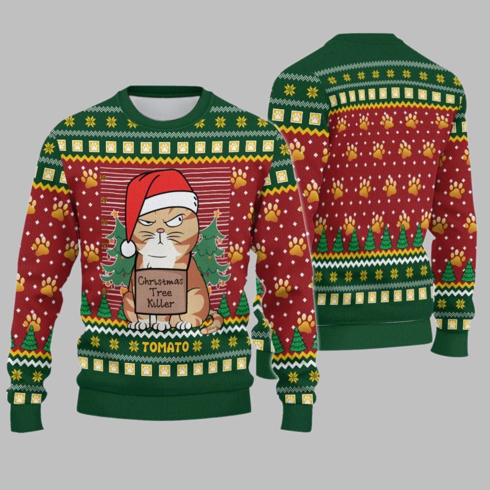 2026 Christmas Cat Tree Kille Ugly Sweatshirt - Moonbestprint