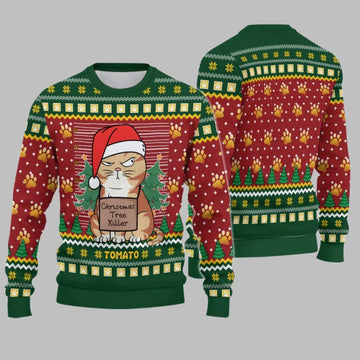2026 Christmas Cat Tree Kille Ugly Sweatshirt - Moonbestprint