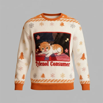 2026 Christmas Cat Tylenol Consumer Ugly Sweater - Moonbestprint
