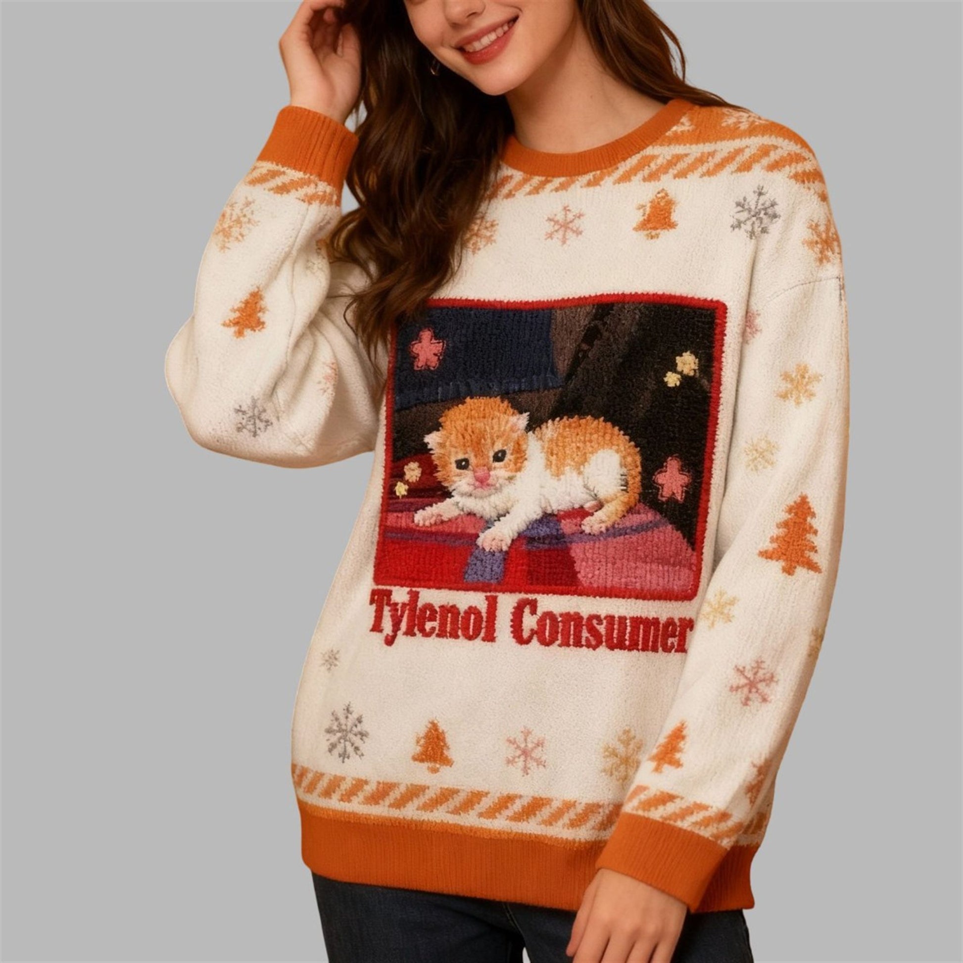 2026 Christmas Cat Tylenol Consumer Ugly Sweater - Moonbestprint