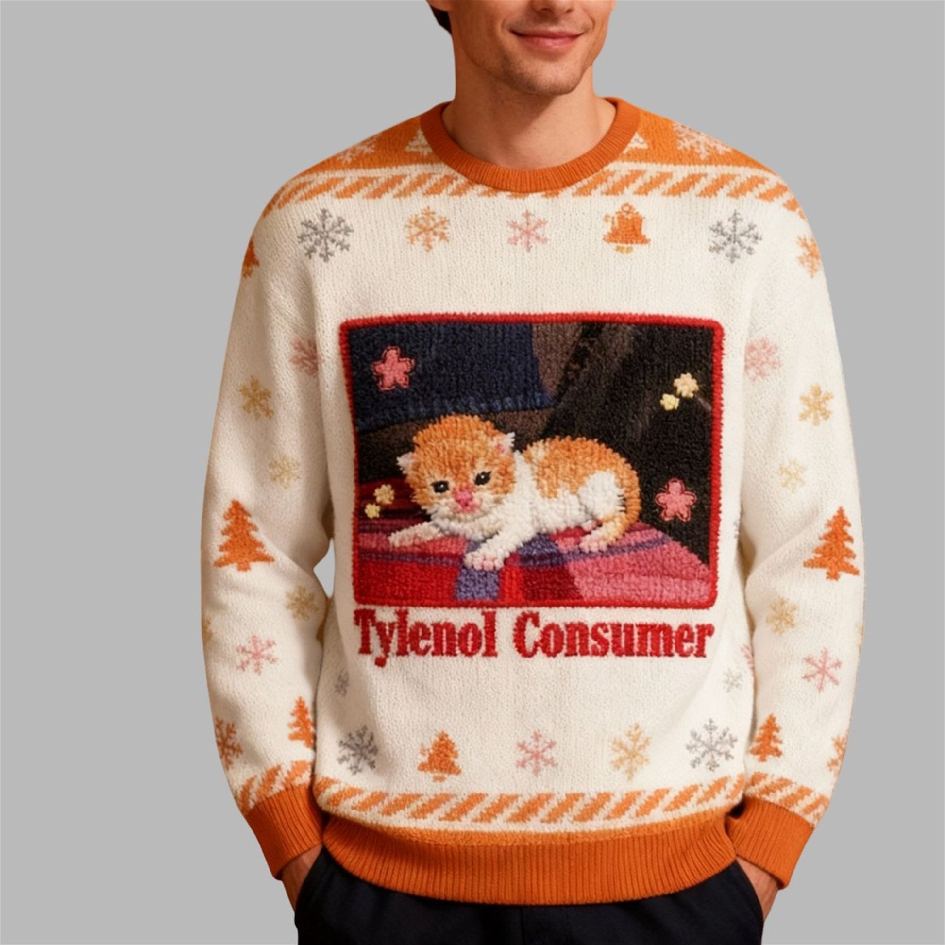 2026 Christmas Cat Tylenol Consumer Ugly Sweater - Moonbestprint