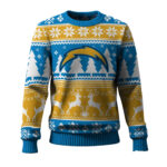 2025 Christmas Chargers Reindeer Football Ugly Sweater – Moonbestprint
