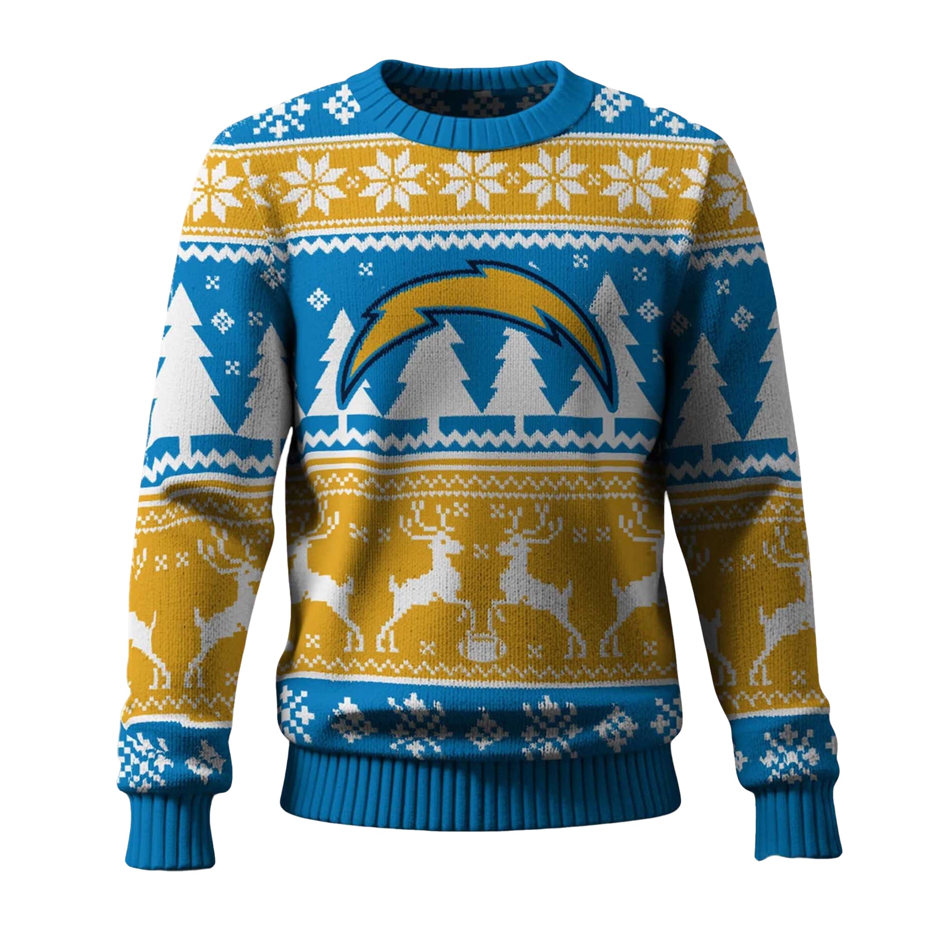 2025 Christmas Chargers Reindeer Football Ugly Sweater – Moonbestprint
