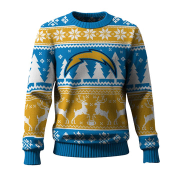 2025 Christmas Chargers Reindeer Football Ugly Sweater – Moonbestprint