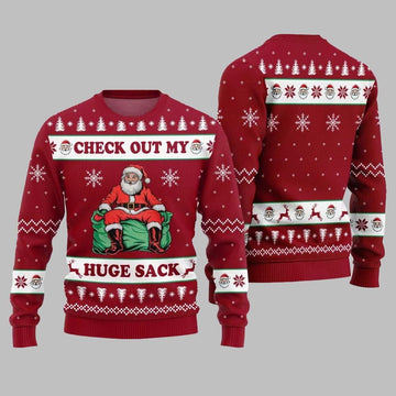 2026 Christmas Check Out My Huge Sack Santa Ugly Christmas Sweater - Moonbestprint