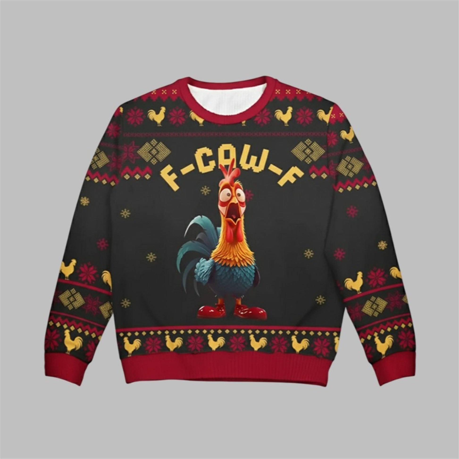 2026 Christmas Chicken F Caw F Ugly Sweater - Moonbestprint