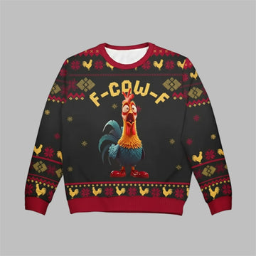 2026 Christmas Chicken F Caw F Ugly Sweater - Moonbestprint