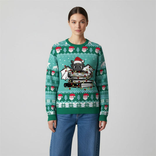 2026 Christmas Book Dragon Ugly Sweater - Moonbestprint