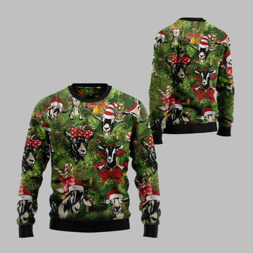2026 Christmas Goats Christmas Ugly Christmas Sweater - Moonbestprint