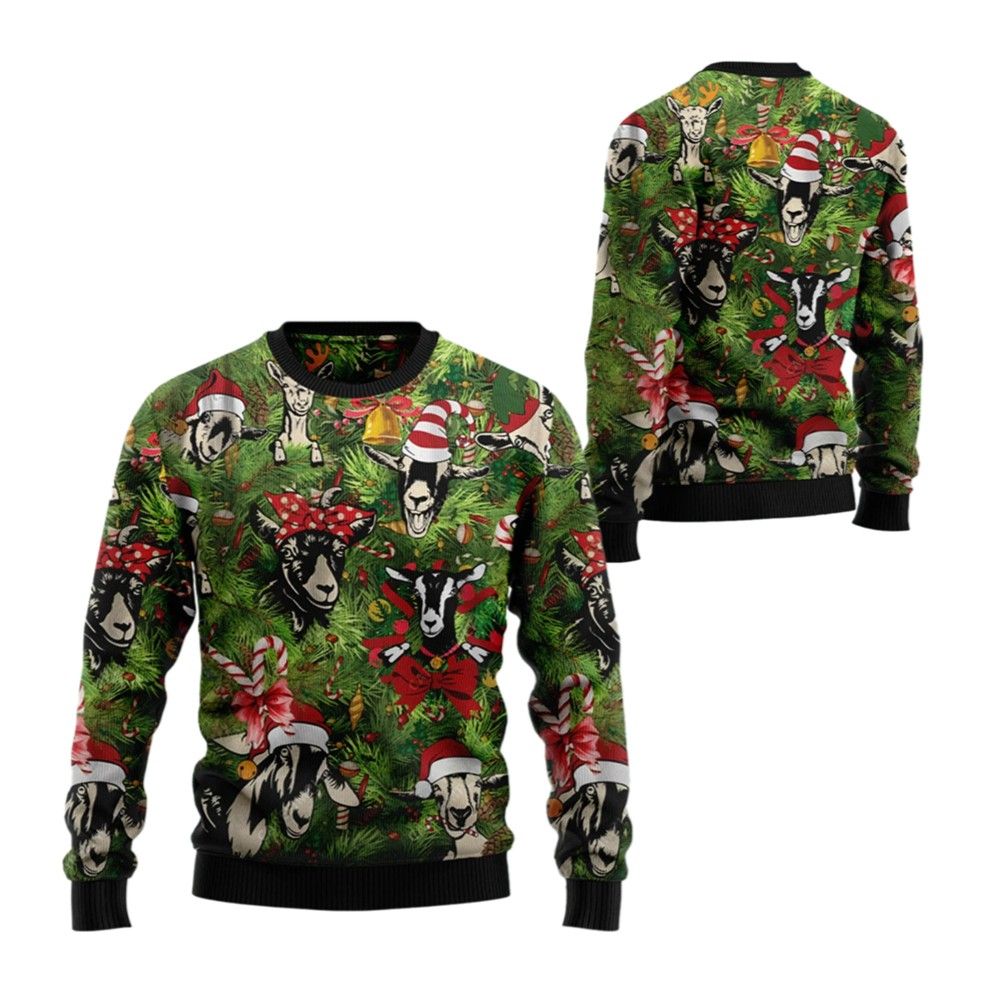 2026 Christmas Goats Christmas Ugly Christmas Sweater - Moonbestprint