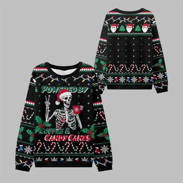 2026 Christmas Coffee & Candy Canes Ugly Sweater - Moonbestprint