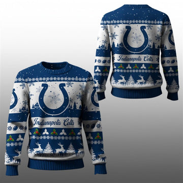 2026 Christmas Colts Festive Reindeer Tree Ugly Sweater - Moonbestprint