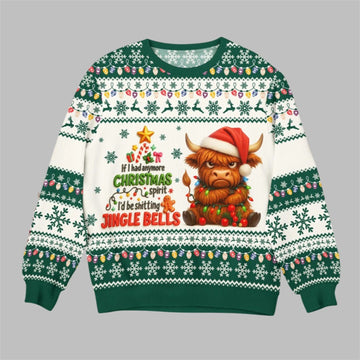 2026 Christmas Cow Jingle Bells Ugly Sweater - Moonbestprint