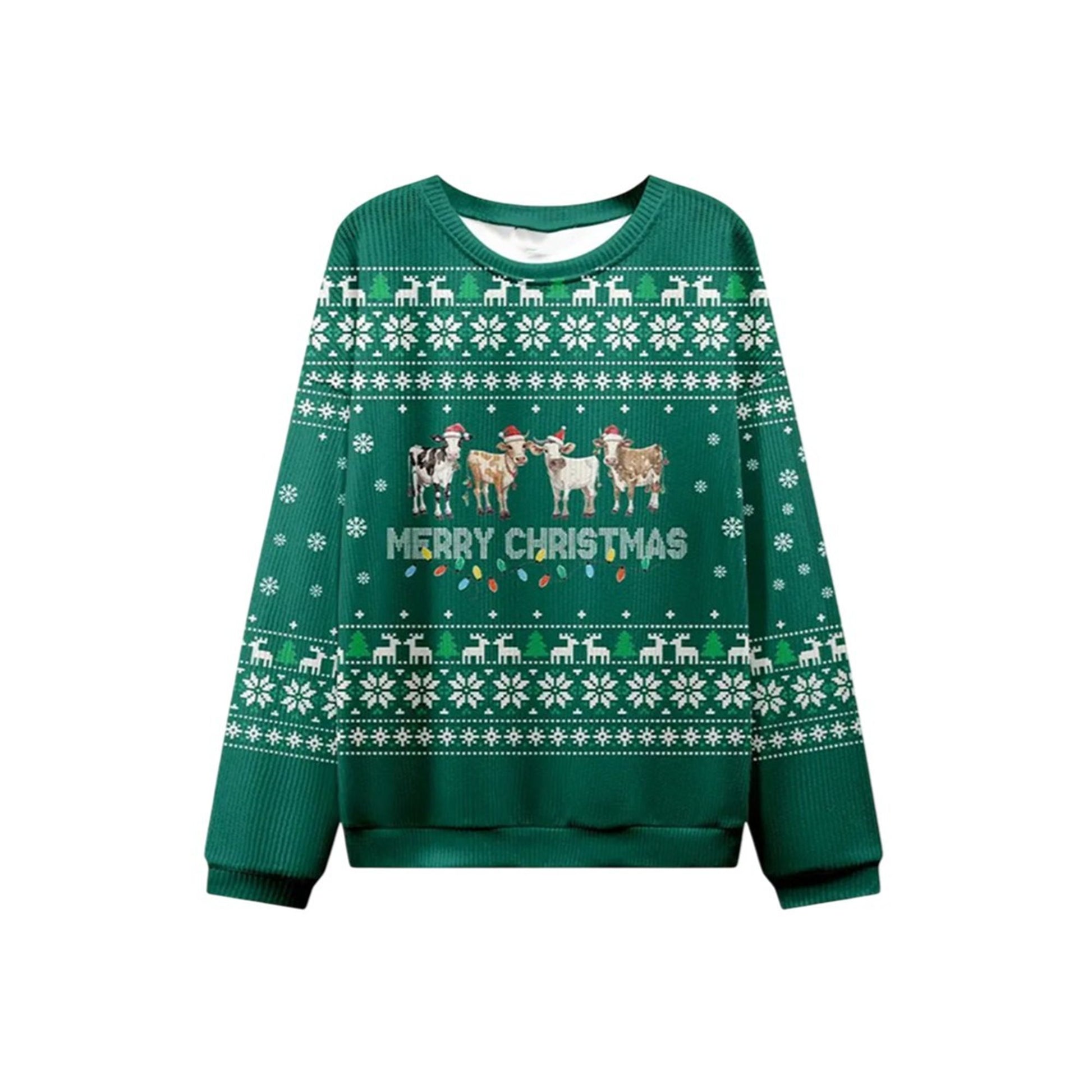 2026 Christmas Cow Merry Christmas Ugly Sweater - Moonbestprint