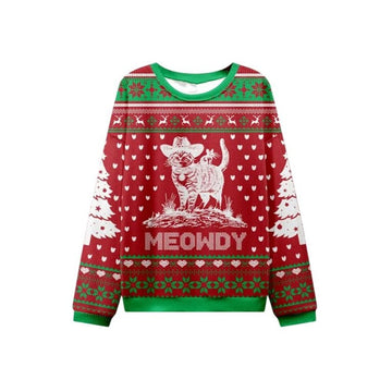 2025 Christmas Cowboy Cat Meowdy Ugly Sweater – Moonbestprint