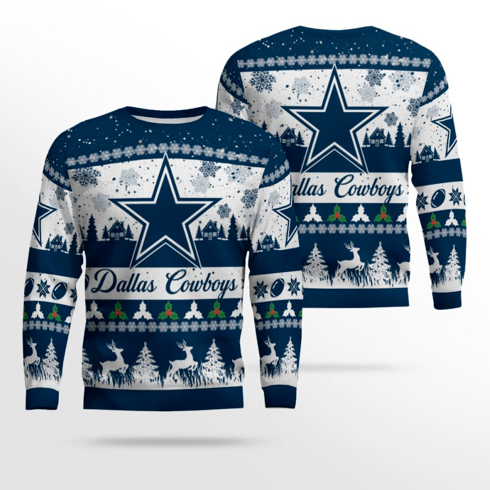 2025 Christmas Cowboys Festive Reindeer Tree Ugly Sweater – Moonbestprint
