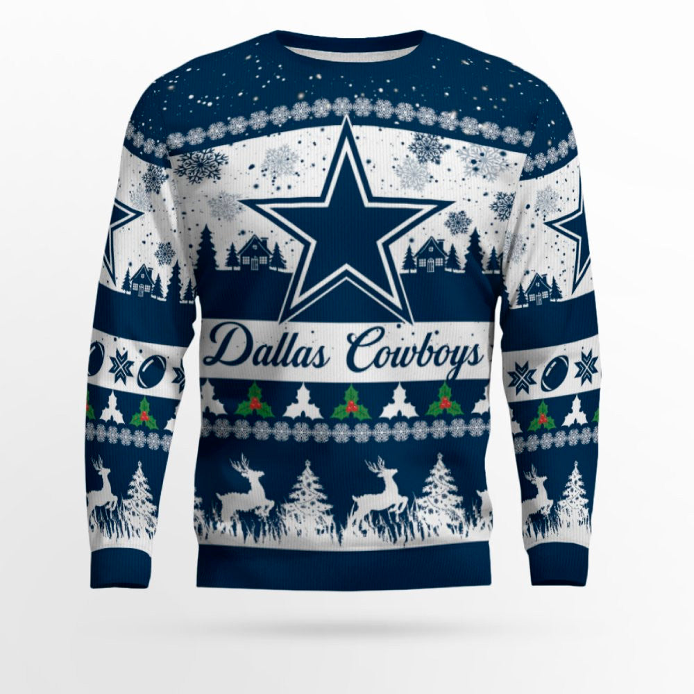 2025 Christmas Cowboys Festive Reindeer Tree Ugly Sweater – Moonbestprint