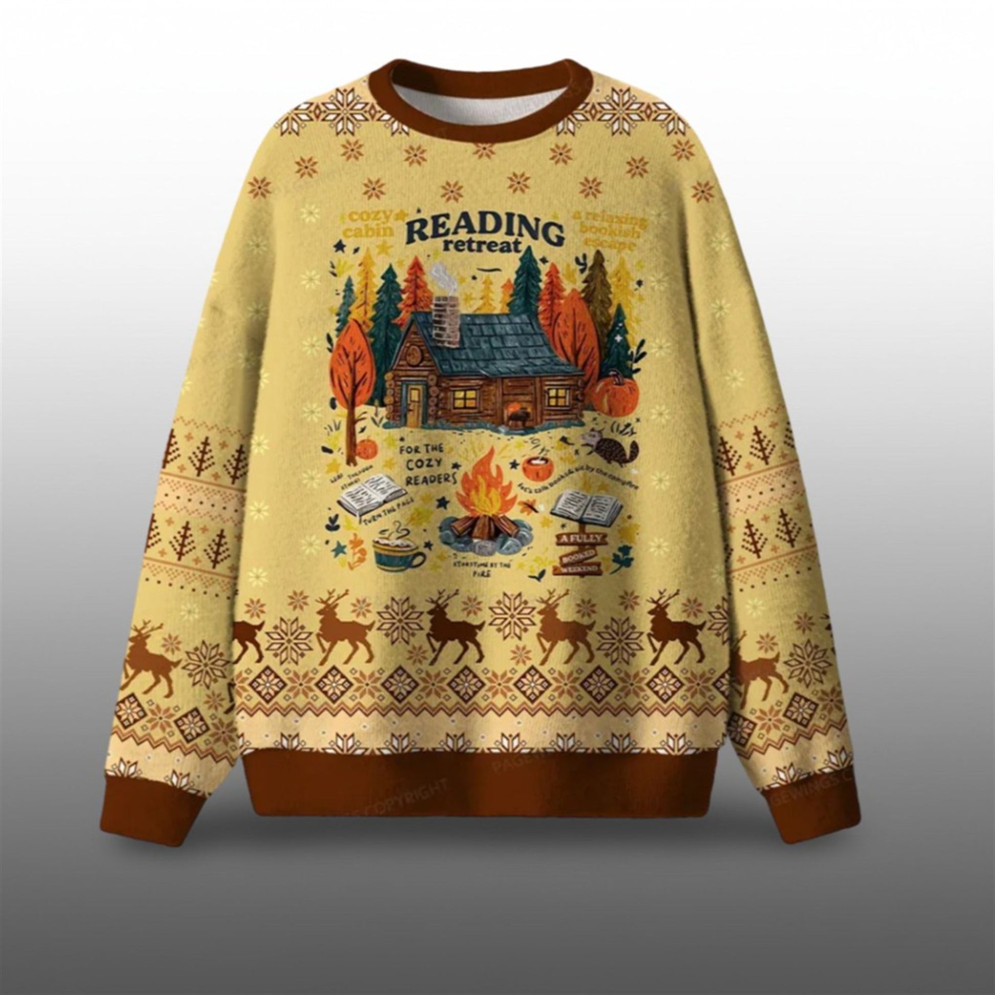 2026 Christmas Cozy Reading Retreat Ugly Sweater - Moonbestprint