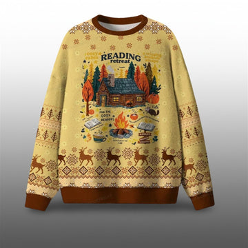 2026 Christmas Cozy Reading Retreat Ugly Sweater - Moonbestprint