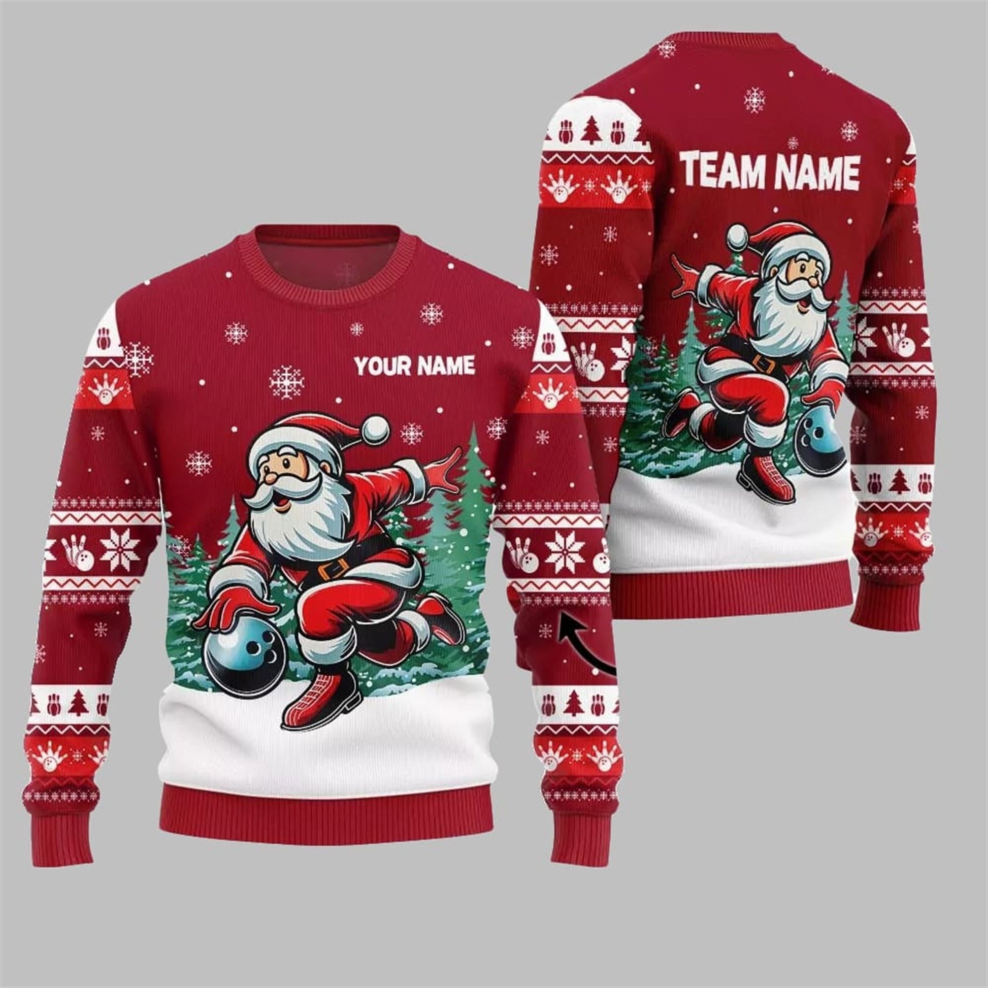 2026 Christmas Santa Bowling Ugly Sweater - Moonbestprint