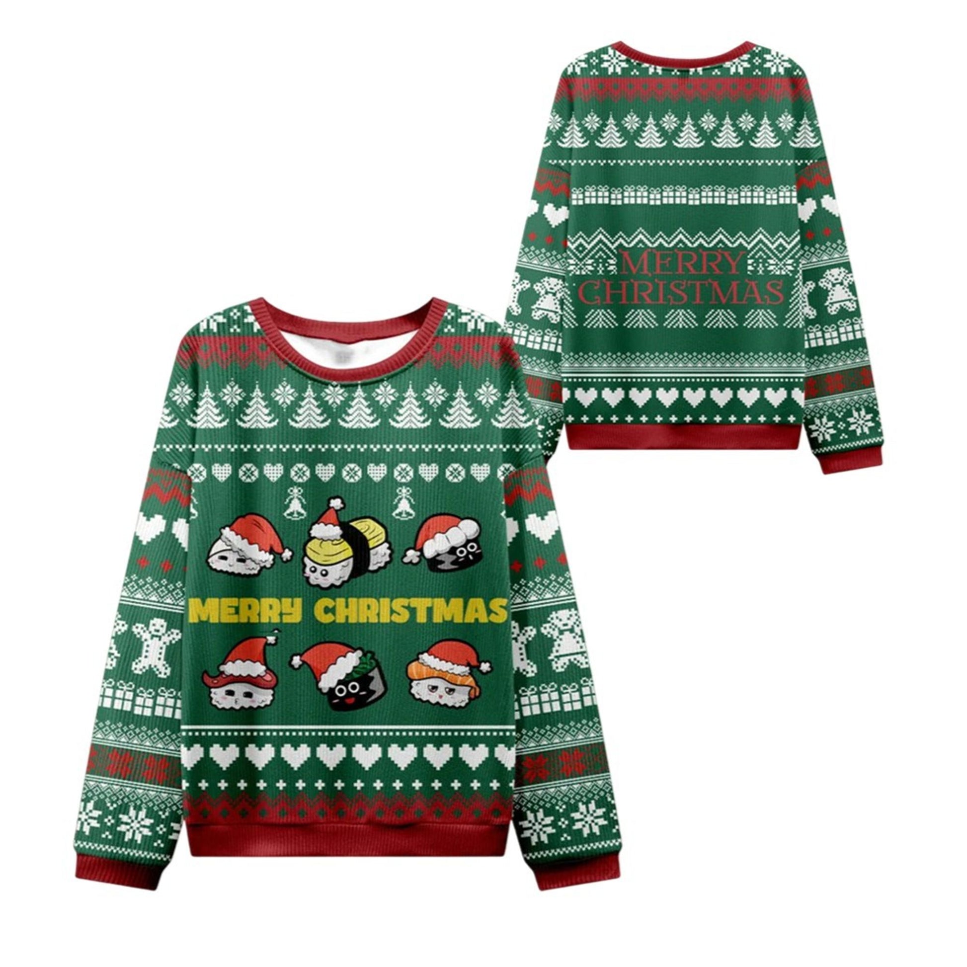 2026 Christmas Cute Sushi Cat Ugly Sweater - Moonbestprint