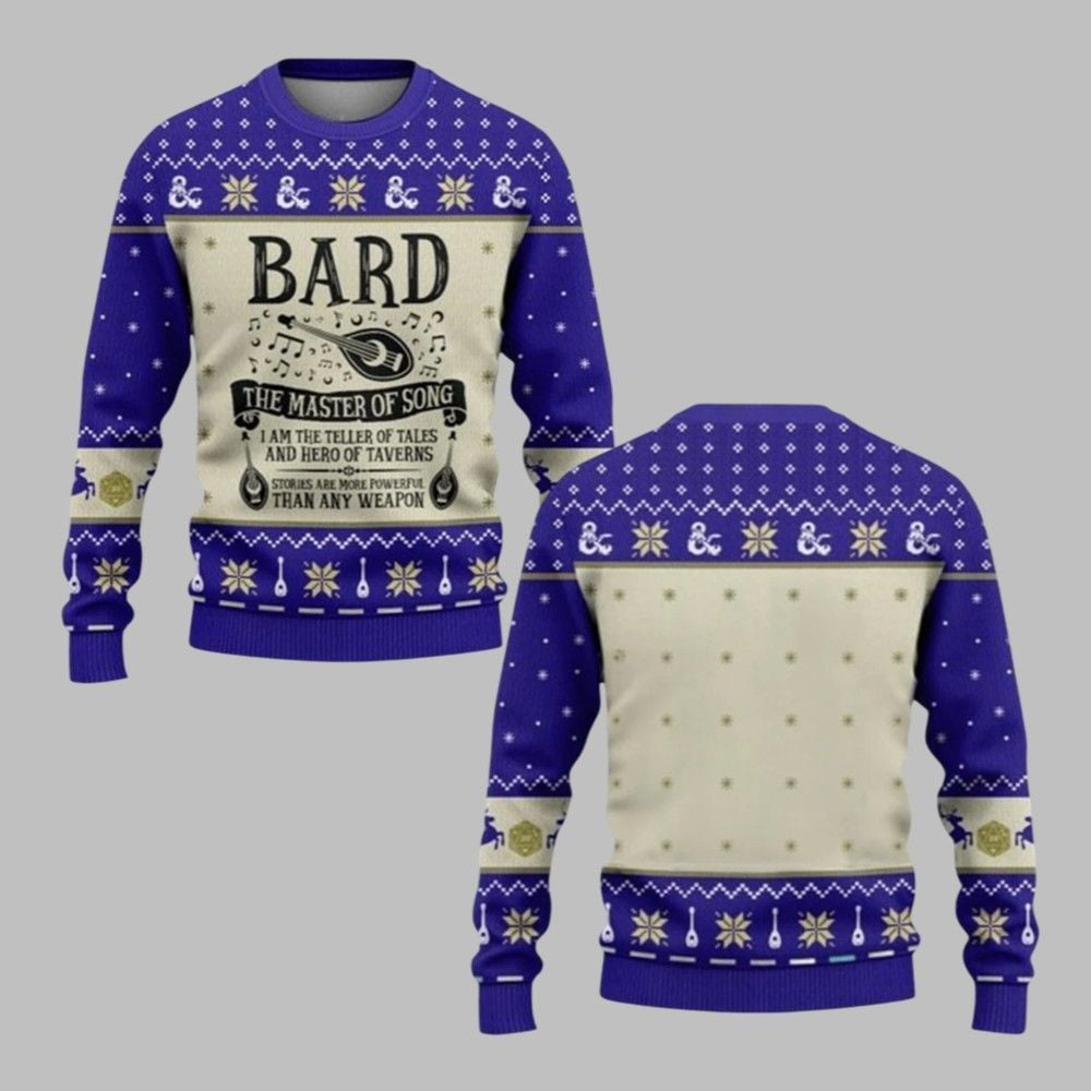 2026 Christmas DND Bard The Master Of Song Ugly Sweater - Moonbestprint