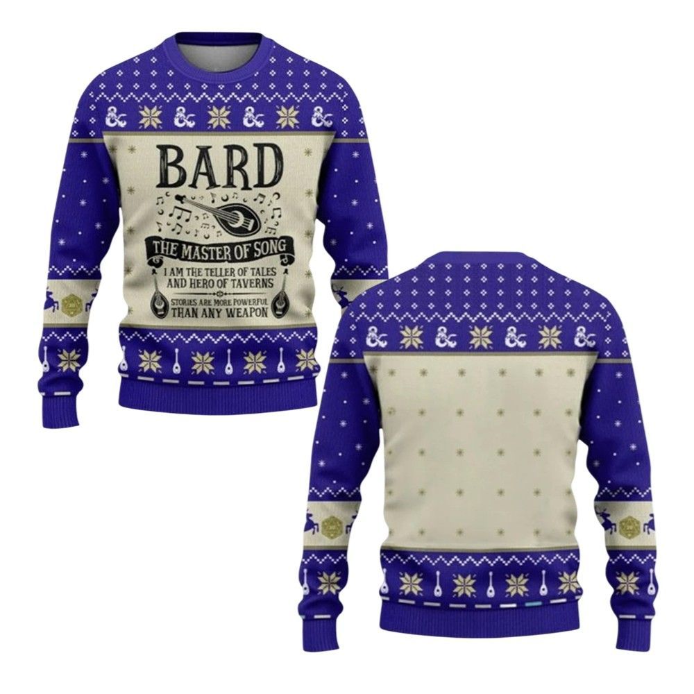 2026 Christmas DND Bard The Master Of Song Ugly Sweater - Moonbestprint