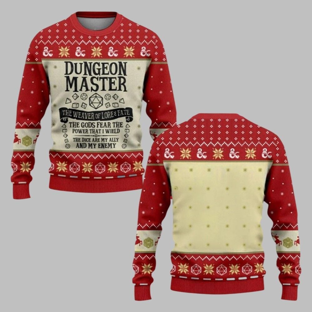 2026 Christmas DND Dungeon Master The Weaver Of Lore & Fate Ugly Sweater - Moonbestprint