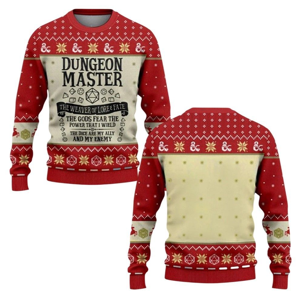 2026 Christmas DND Dungeon Master The Weaver Of Lore & Fate Ugly Sweater - Moonbestprint