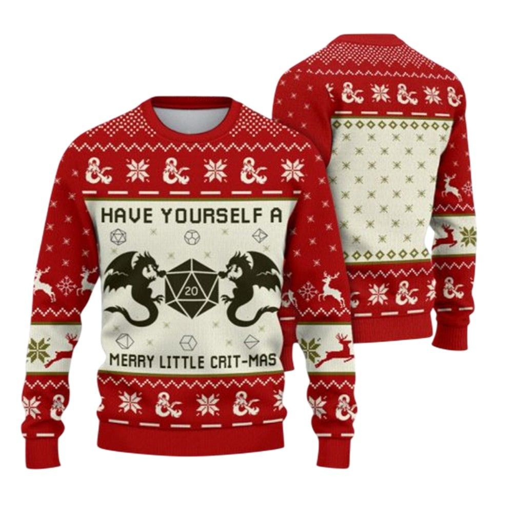 2026 Christmas DND Have Yourself A Merry Little Crit-Mas Ugly Sweater - Moonbestprint
