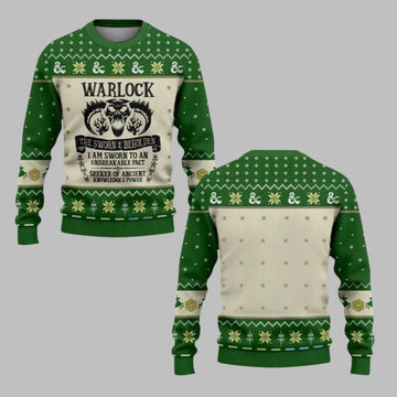 2026 Christmas DND Warlock The Sworn & Beholden Ugly Sweater - Moonbestprint