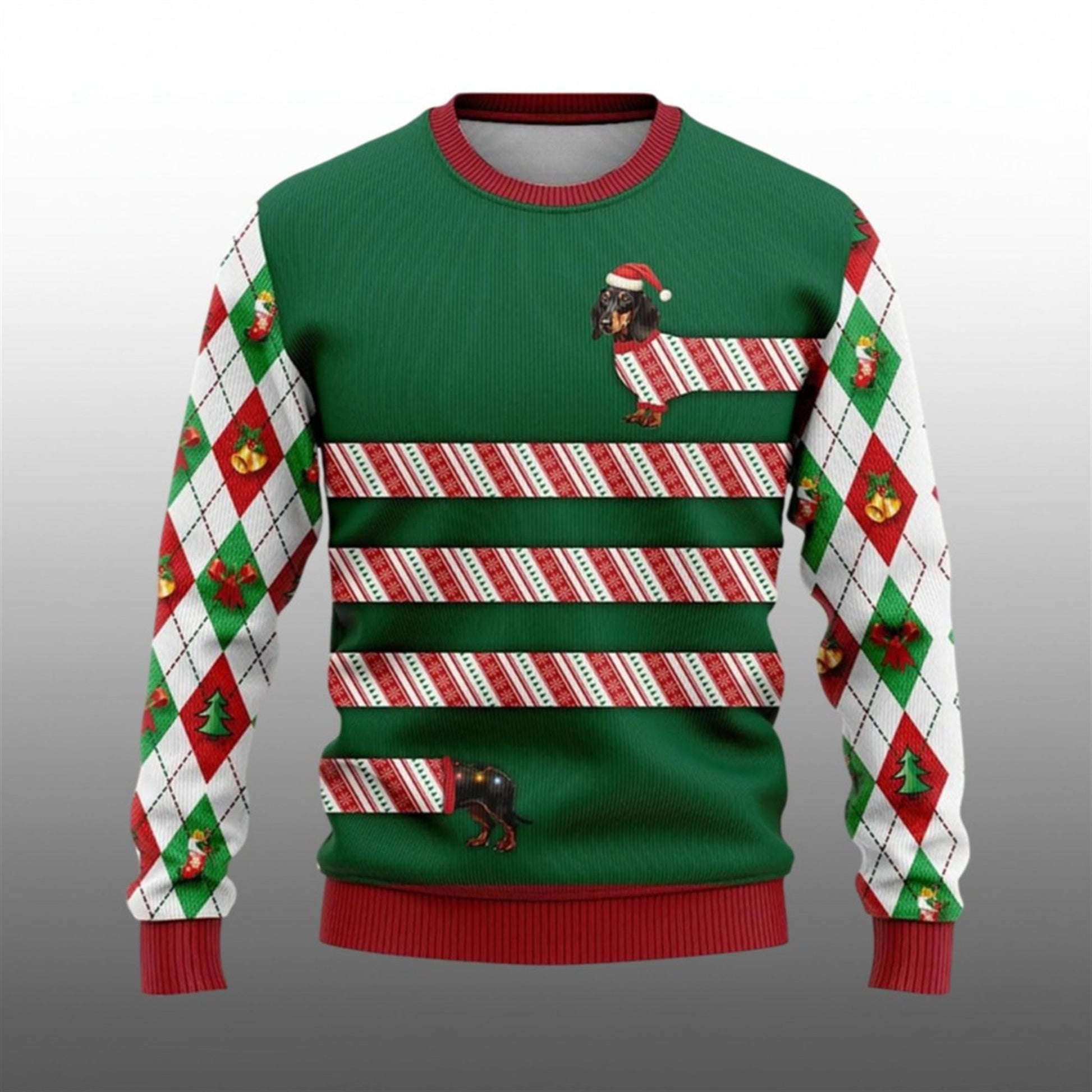 2026 Christmas Dachshund Candy Cane Ugly Christmas Sweater - Moonbestprint