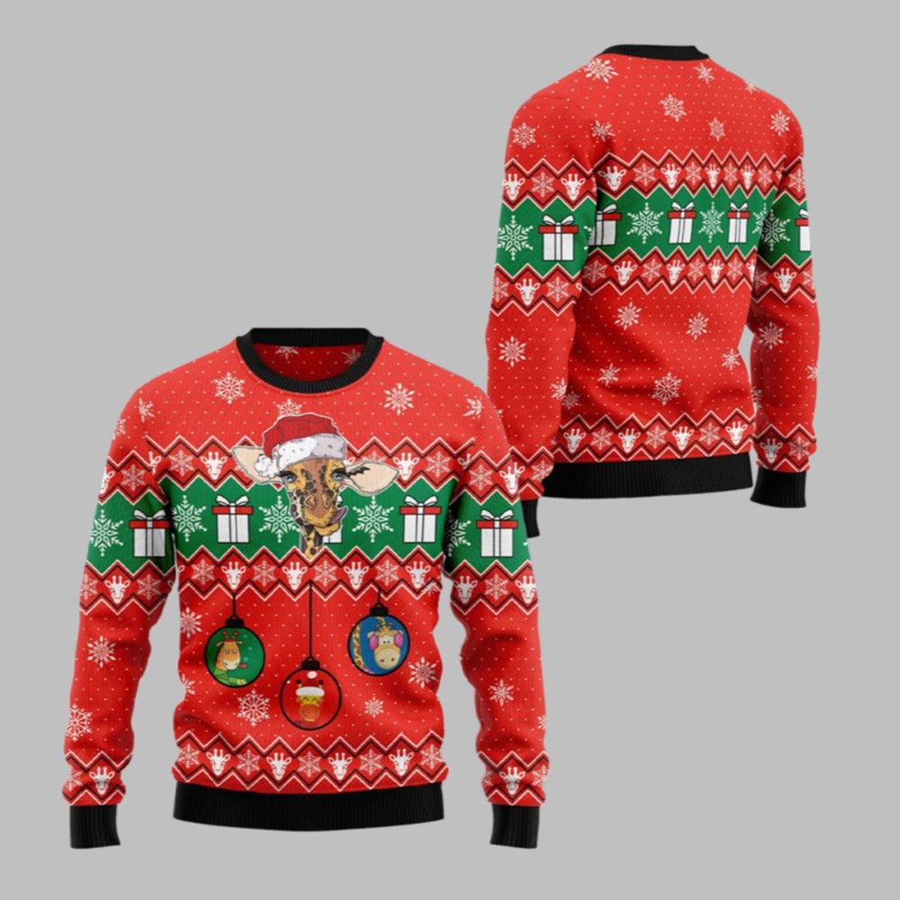 2026 Christmas Dachshund Ugly Lovely Giraffe Sweater - Moonbestprint